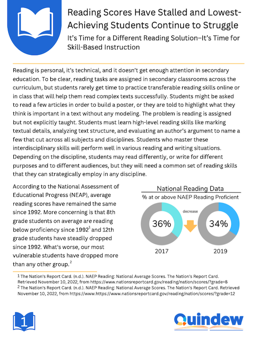 Reading Scores Have Stalled